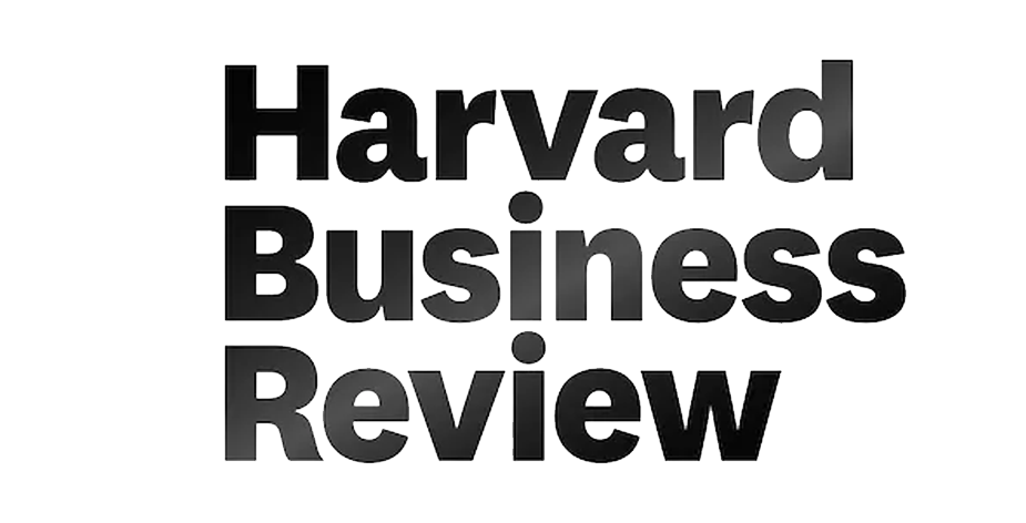Black bold text on a white background reads Harvard Business Review, with each word stacked vertically.